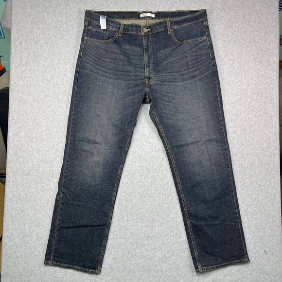 Levis Jeans Men 44x31 Blue Denim Signature Gold Straight Leg Relaxed Tag 40x32 - Picture 1 of 16